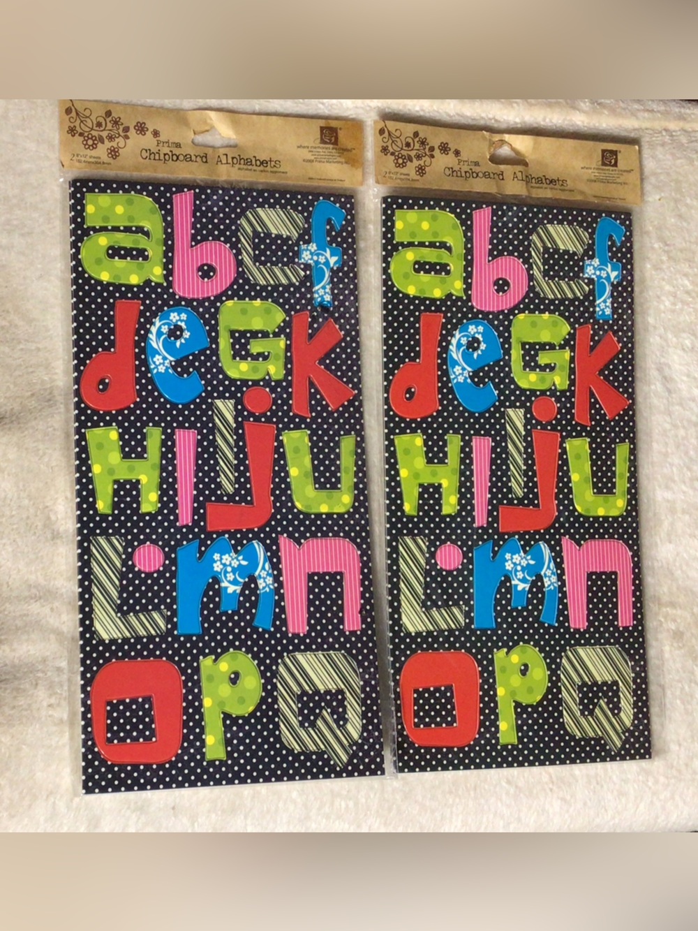 Chipboard Alphabet Stickers – Multi Color